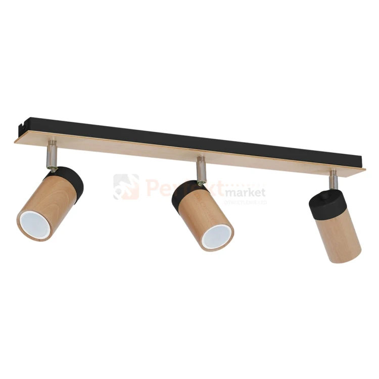 Lampa sufitowa spot drewniany BARON BLACK 3xGU10 MLP9015 perfektmarket.webp