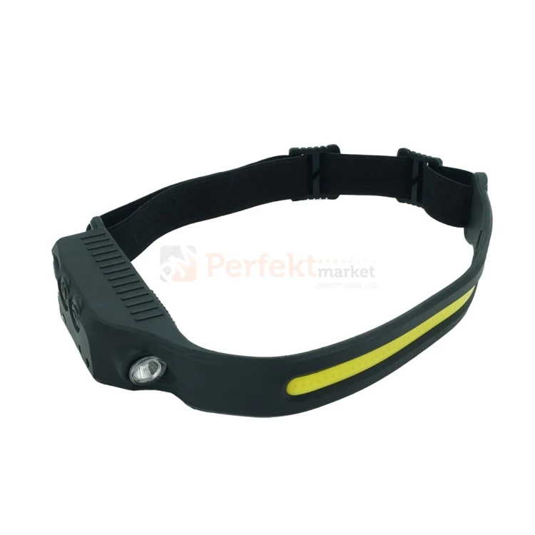 Latarka czołowa lekka na głowę LED 3W+2W COB IP44 3,7V 1200mAh perfektmarket.webp