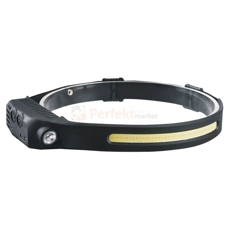 Latarka czołowa lekka na głowę LED 3W+2W COB IP44 3,7V 1200mAh perfektmarket.webp