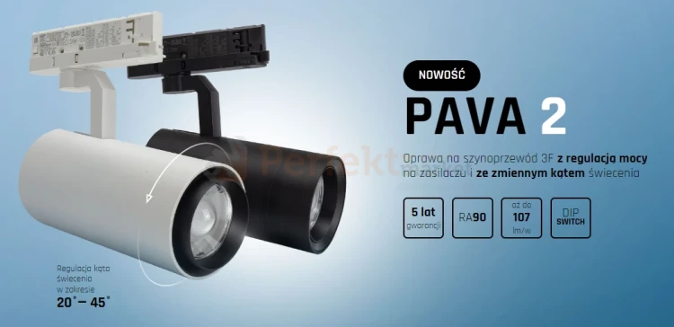 oprawa na szynę 3f z regulacją kąta świecenia PAVA 2 do galerii muzeów perfektmarket olsztyn.webp