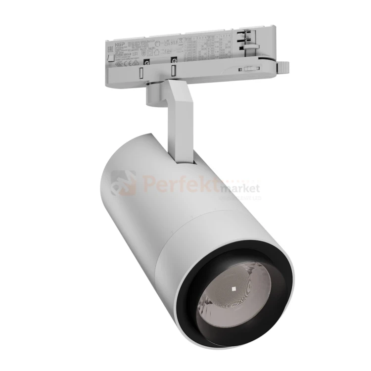 Oprawa PAVA 2 LED 19-42W 4000K 20-45° 1800-3200lm na szynę 3 fazową regulacja kąta świecenia biała perfektmarket 1.webp
