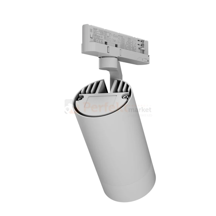 Oprawa PAVA 2 LED 19-42W 4000K 20-45° 1800-3200lm na szynę 3 fazową regulacja kąta świecenia biała perfektmarket 4.webp