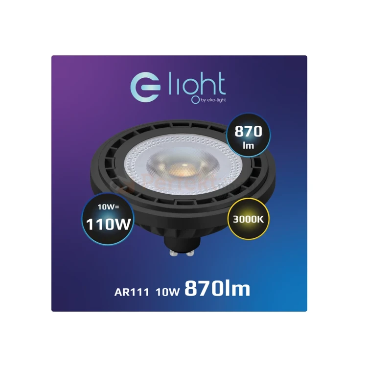 Żarówka LED AR111 GU10 230V 10W 38° czarna 3000K perfektmarket 1.webp