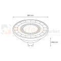 Żarówka LED AR111 GU10 230V 10W 38° czarna 3000K perfektmarket 2.webp