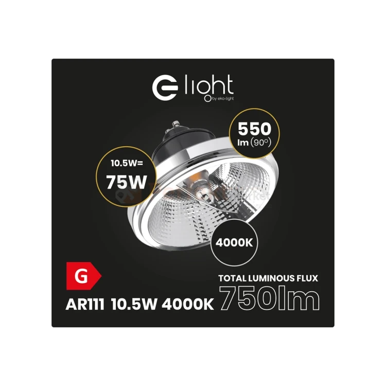 Żarówka LED AR111 GU10 230V 10.5W czarna z odbłyśnikiem 4000K 1 perfektmarket.webp