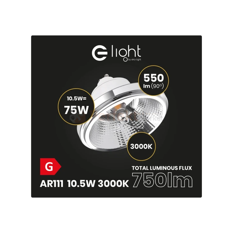 Żarówka LED AR111 GU10 230V 10.5W biała z odbłyśnikiem 3000K 1 perfektmarket.webp