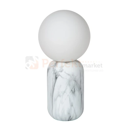 lampa stołoa kula biała marmur imitacja lucide MARBOL 1 perfektmarket.webp