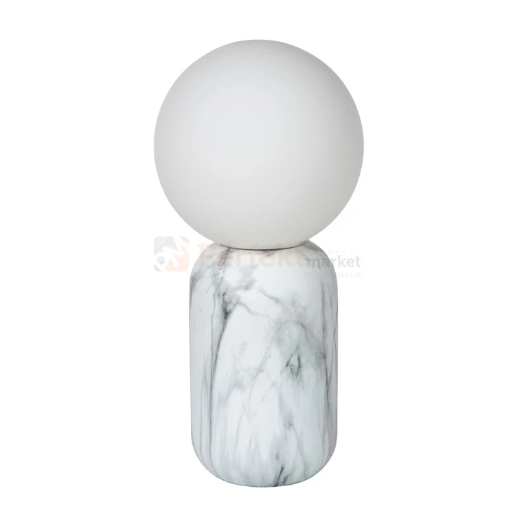 lampa stołoa kula biała marmur imitacja lucide MARBOL 1 perfektmarket.webp