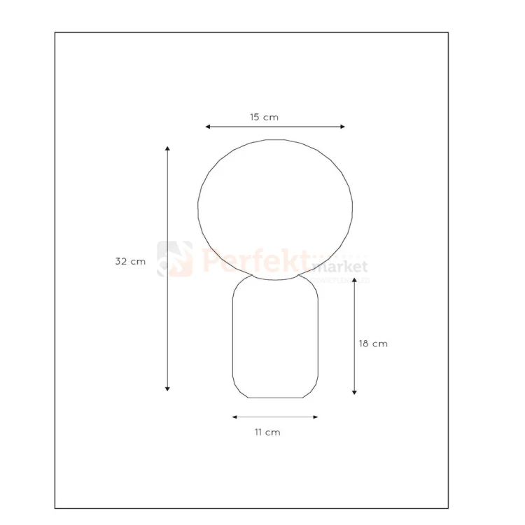 lampa stołoa kula biała marmur imitacja lucide MARBOL wymiary perfektmarket.webp