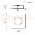 oprawa sufitowa halogenowa IP65 czarna IKA SQUARE BLACK AZ4230 wymiary perfektmarket.webp