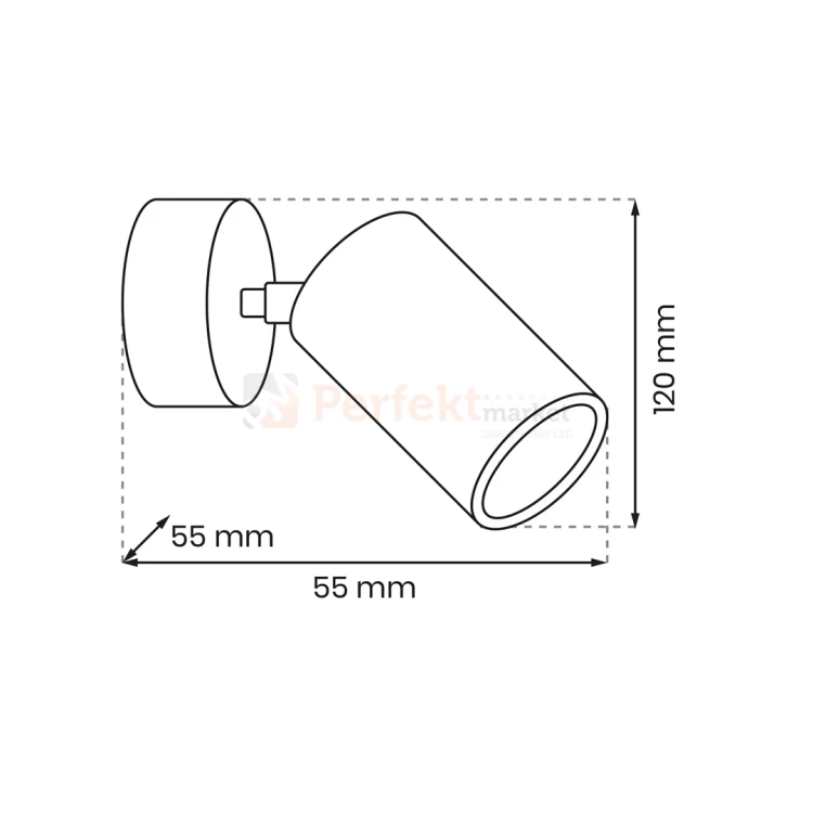 Kinkiet czarny tuba HUDSON BLACK 1xGU10 MLP8794 wymiary perfektmarket.webp