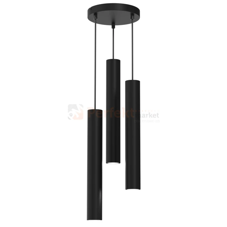 Lampa wisząca czarne tuby HUDSON BLACK 3xGU10 MLP8793 perfektmarket.webp