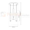 Lampa wisząca czarne tuby HUDSON BLACK 3xGU10 MLP8793 wymiary perfektmarket.webp