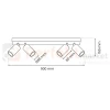 Lampa sufitowa spot regulowany biały HUDSON WHITE 4xGU10 MLP8804 wymiary perfektmarket.webp