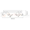 Lampa sufitowa spot regulowany biały HUDSON WHITE 4xGU10 MLP8804 wymiary perfektmarket.webp