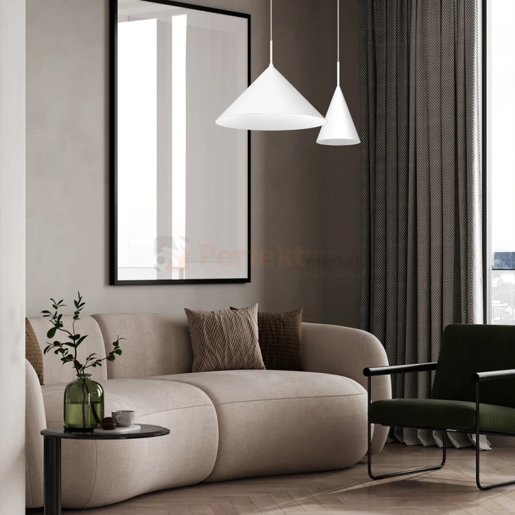 Lampa wisząca biała CAPITAL WHITE Ø17cm 1xGX53 MLP0965 aranżacja 2 perfektmarket.webp