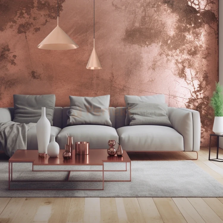 Lampa wisząca miedziana CAPITAL ROSE GOLD Ø46cm 1xGX53 MLP0954 aranżacja perfektmarket.webp