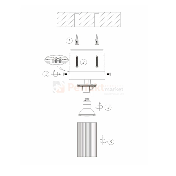 Lampa sufitowa spot regulowany czarny CLUBS LUCIDE GU10 09939-01-30 montaż perfektmarket olsztyn.webp