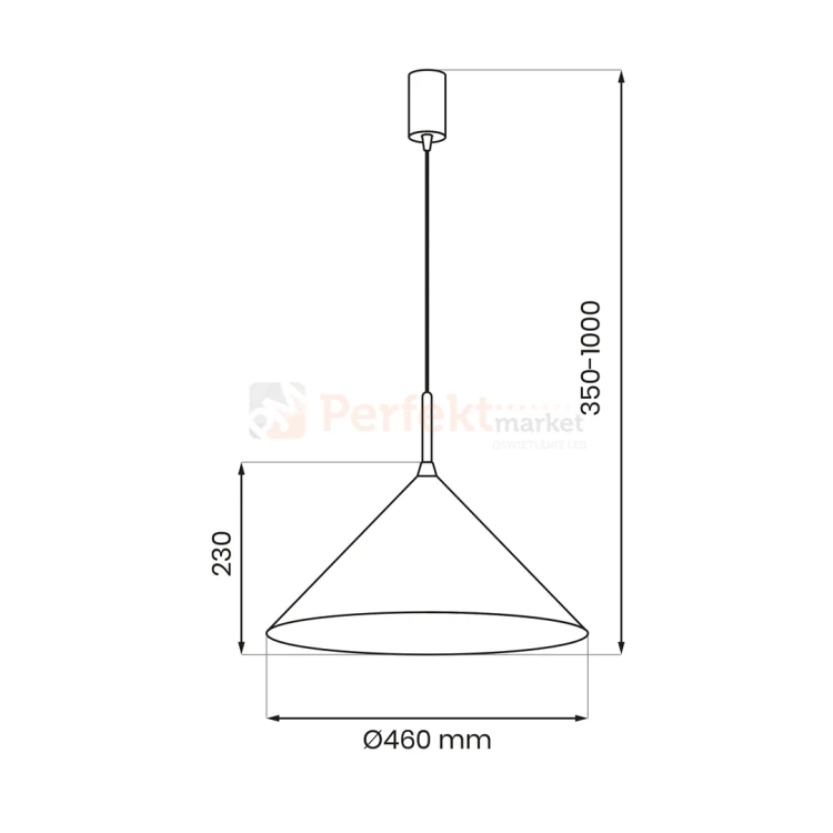 Lampa wisząca granatowa CAPITAL NAVY BLUE Ø46cm 1xGX53 MLP0956 wymiary perfektmarket.webp