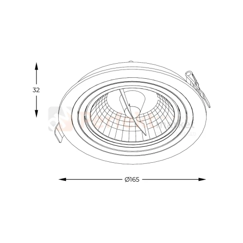 Oprawa wpuszczana AR111 CHUCK SPOT Zuma Line ARGU10-055-N czarna wymiary perfektmarket.webp