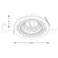 Oprawa wpuszczana AR111 CHUCK SPOT Zuma Line ARGU10-055-N czarna wymiary perfektmarket.webp