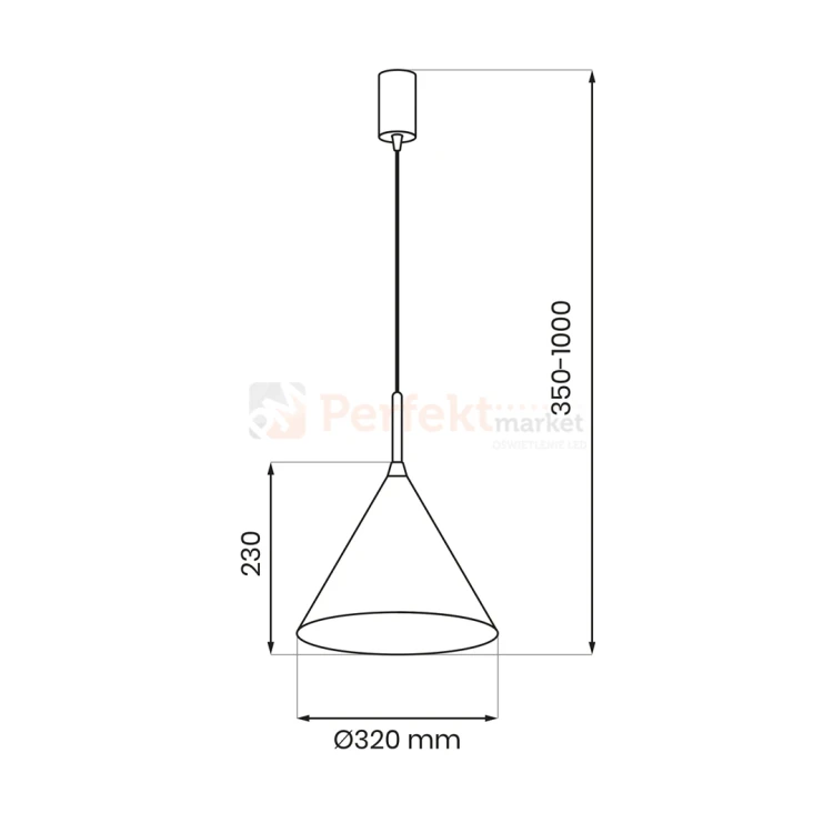 Lampa wisząca biała CAPITAL WHITE Ø32cm 1xGX53 MLP0959 wymiary  perfektmarket.webp
