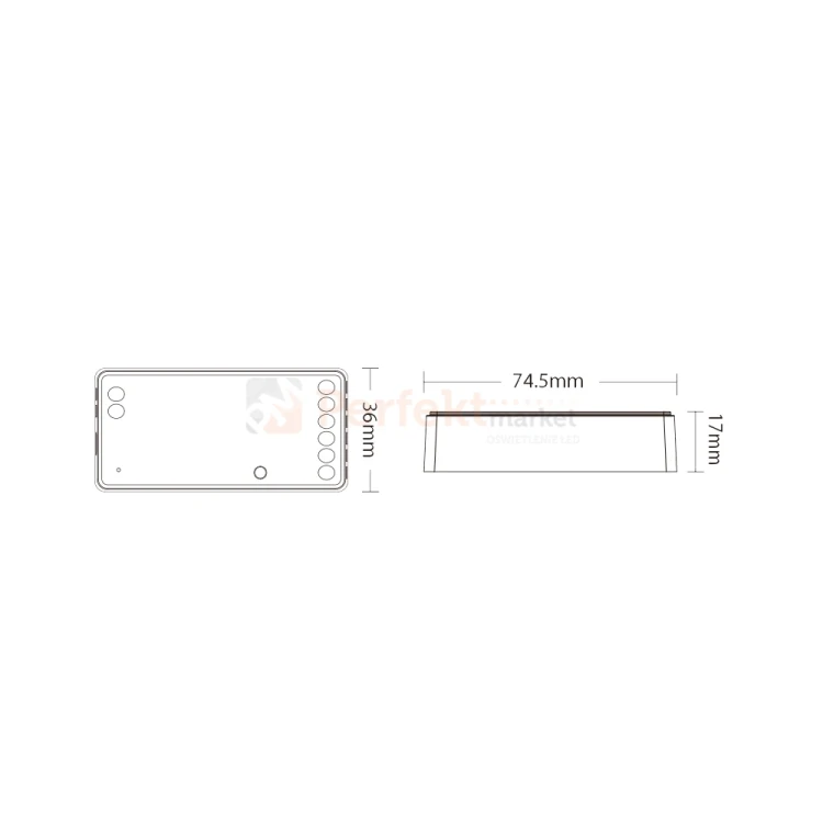 Sterownik do taśm LED cyfrowych 3w1 mono rgb rgbcct 5-24V wymiary perfektmarket olsztyn.webp