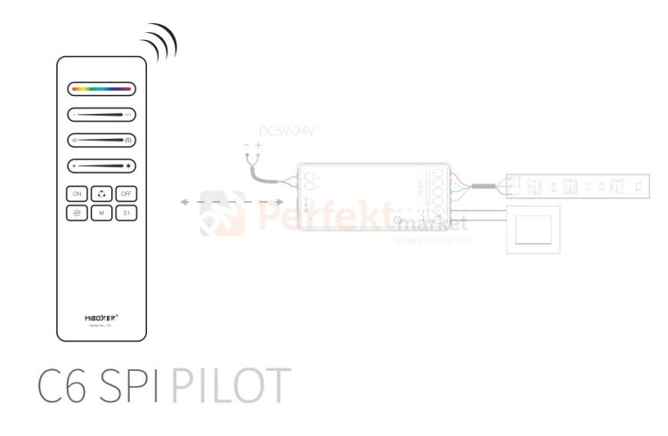 pilot miboxer c6 do taśm cyfrowych pixel czarny komunikacja bezprzewodowy.webp