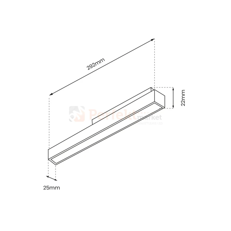 MAGNETIC TRACK 14W LED 4000K ml6625 wymiary perfektmarket.webp
