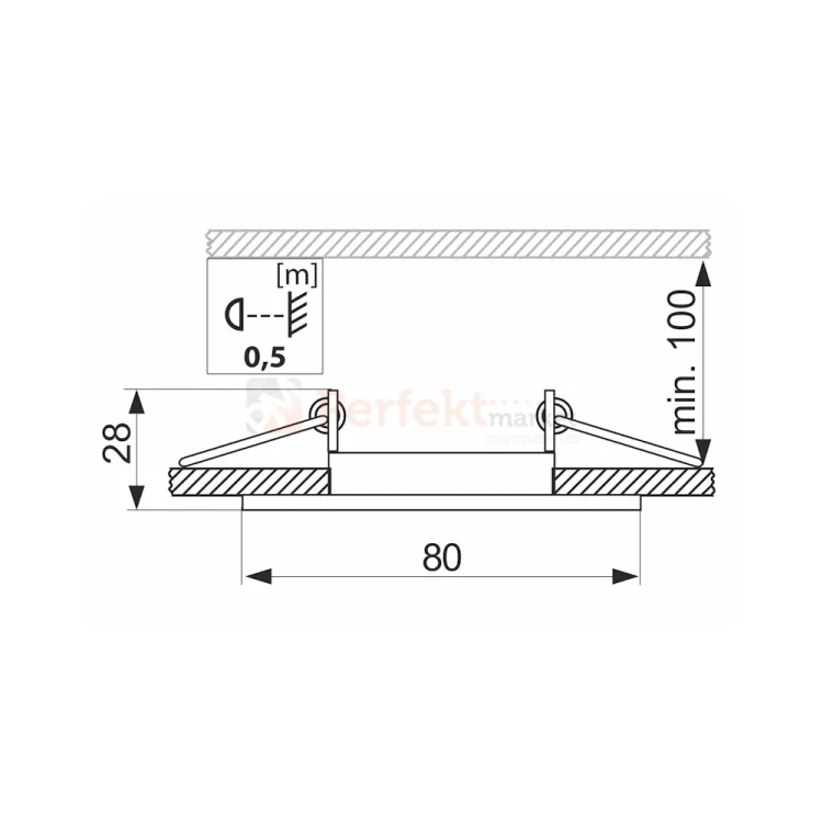 Oprawa halogenowa LED stała wymiary perfekt market.webp