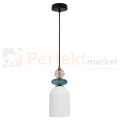 Lampa wisząca Tropea 1xE27 biała, kolorowe klosze średnia LP-2004 1P M WH perfektmarket 4.webp