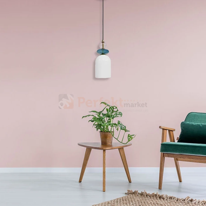 Lampa wisząca Tropea 1xE27 biała, kolorowe klosze średnia LP-2004/1P M WH