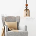 Lampa wisząca Tropea 1xE27 bursztynowa, kolorowe klosze średnia LP-2004 1P M AM perfektmarket 1.webp