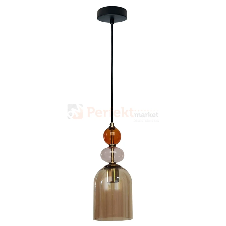 Lampa wisząca Tropea 1xE27 bursztynowa, kolorowe klosze średnia LP-2004 1P M AM perfektmarket 4.webp