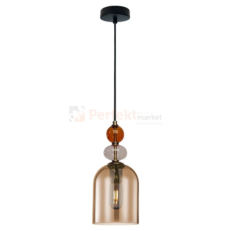 Lampa wisząca Tropea 1xE27 bursztynowa, kolorowe klosze średnia LP-2004 1P M AM perfektmarket 6.webp