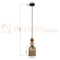 Lampa wisząca Tropea 1xE27 bursztynowa, kolorowe klosze średnia LP-2004 1P M AM perfektmarket size.webp