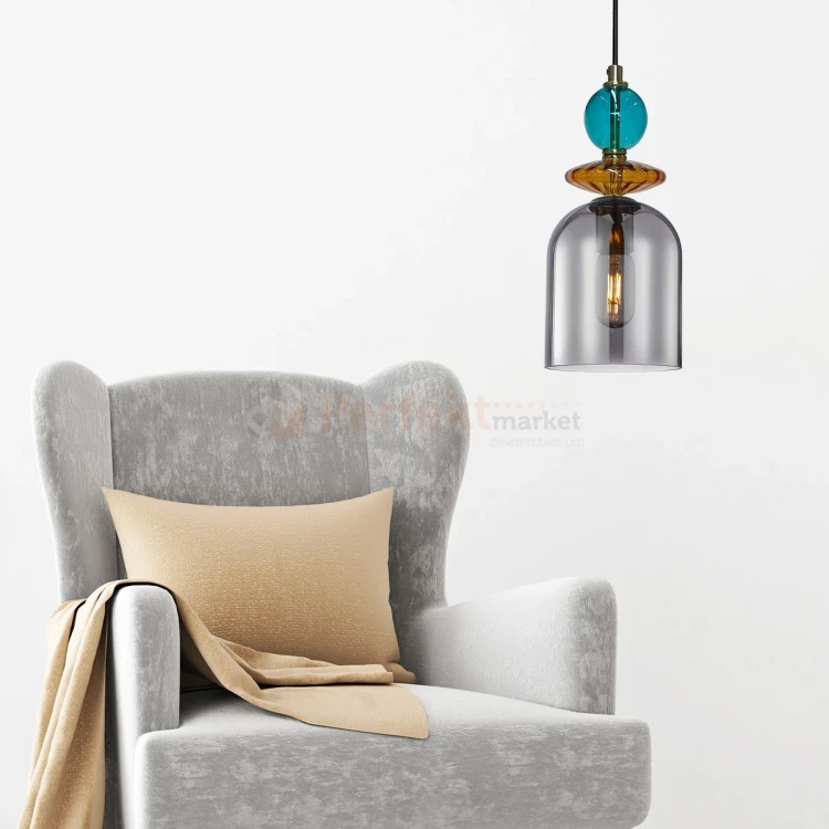 Lampa wisząca Tropea 1xE27 dymna, kolorowe klosze średnia LP-2004 1P M SM perfektmarket olsztyn 1.webp
