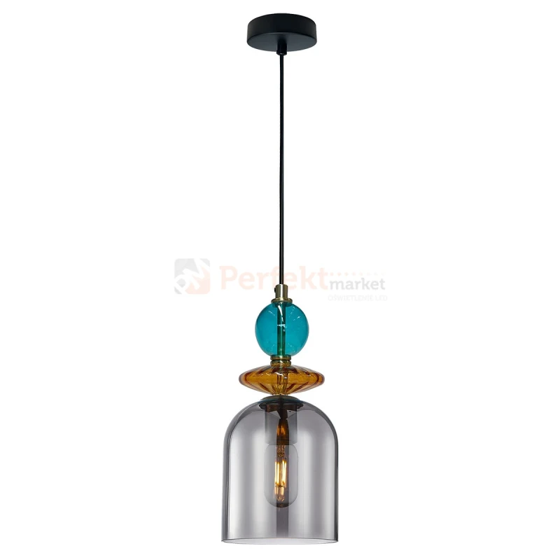 Lampa wisząca Tropea 1xE27 dymna, kolorowe klosze średnia LP-2004/1P M SM