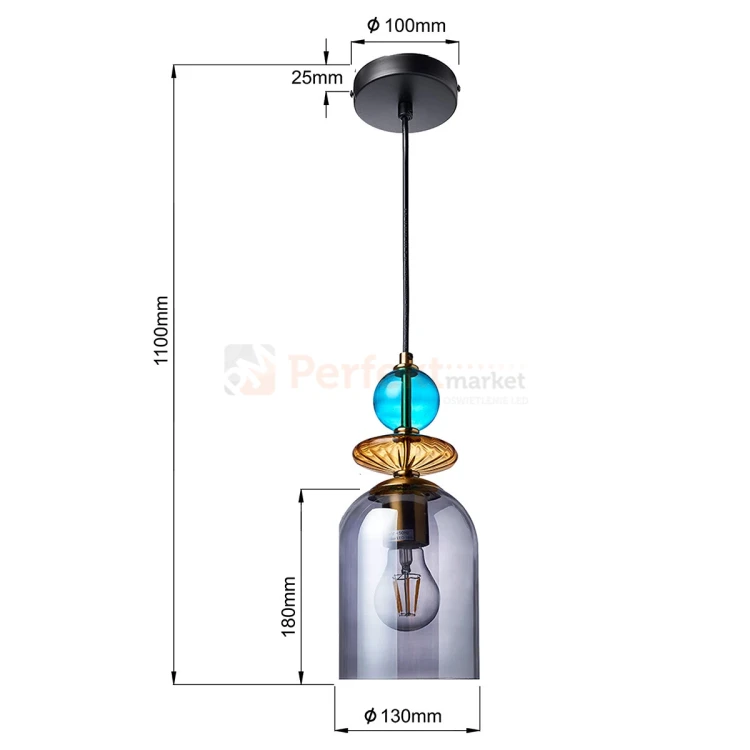 Lampa wisząca Tropea 1xE27 dymna, kolorowe klosze średnia LP-2004 1P M SM perfektmarket olsztyn 7.webp
