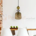 Lampa wisząca Tropea 1xE27 bursztynowa, kolorowe klosze mała LP-2004 1P S AM 3 perfektmarket.webp