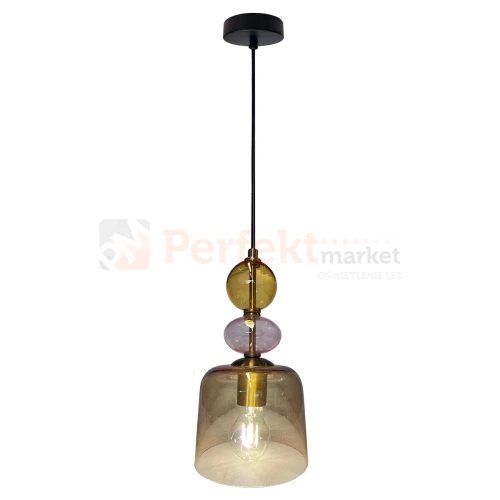 Lampa wisząca Tropea 1xE27 bursztynowa, kolorowe klosze mała LP-2004 1P S AM 5 perfektmarket.webp