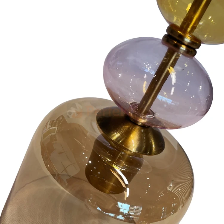 Lampa wisząca Tropea 1xE27 bursztynowa, kolorowe klosze mała LP-2004 1P S AM detale perfektmarket.webp
