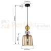 Lampa wisząca Tropea 1xE27 bursztynowa, kolorowe klosze mała LP-2004 1P S AM wymiary perfektmarket.webp