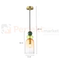 Lampa wisząca kolorowa szklany klosze vintage Manso PND-37462C-MC-GD wymiary perfektmarket.webp