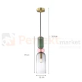 Lampa wisząca kolorowa szklany klosze vintage Manso PND-37462D-MC-GD wymiary perfektmarket.webp