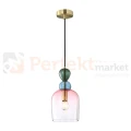 Lampa wisząca kolorowa szklany klosz vintage Manso PND-37462B-MC-GD perfektmarket.webp