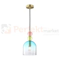 Lampa wisząca kolorowa szklany klosz vintage Manso PND-37462A-MC-GD perfektmarket.webp