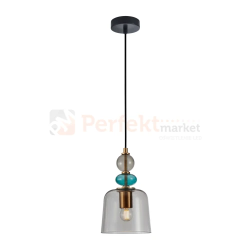 Lampa wisząca kolorowa szklany klosz vintage Namos PND-27092B-MC-BRO perfektmarket.webp