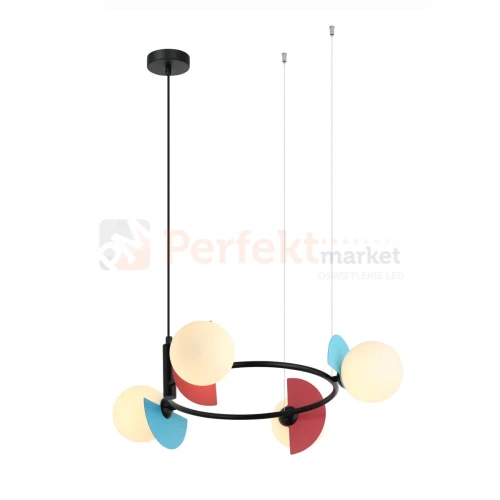Lampa wisząca multikolor szklane klosze na kole NAUTI PND-37482-4R-MLTI perfektmarket.webp