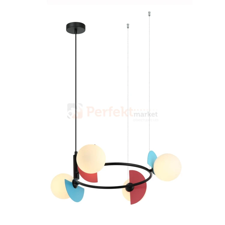 Lampa wisząca multikolor szklane klosze na kole NAUTI PND-37482-4R-MLTI perfektmarket.webp